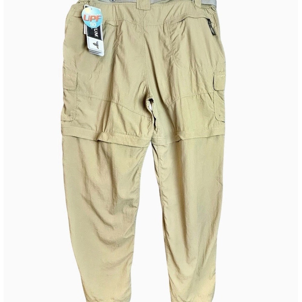 Columbia Omni Shade Convertible Pants Mens 2XL 40x33 Tan UPF NWT Titanium Beige